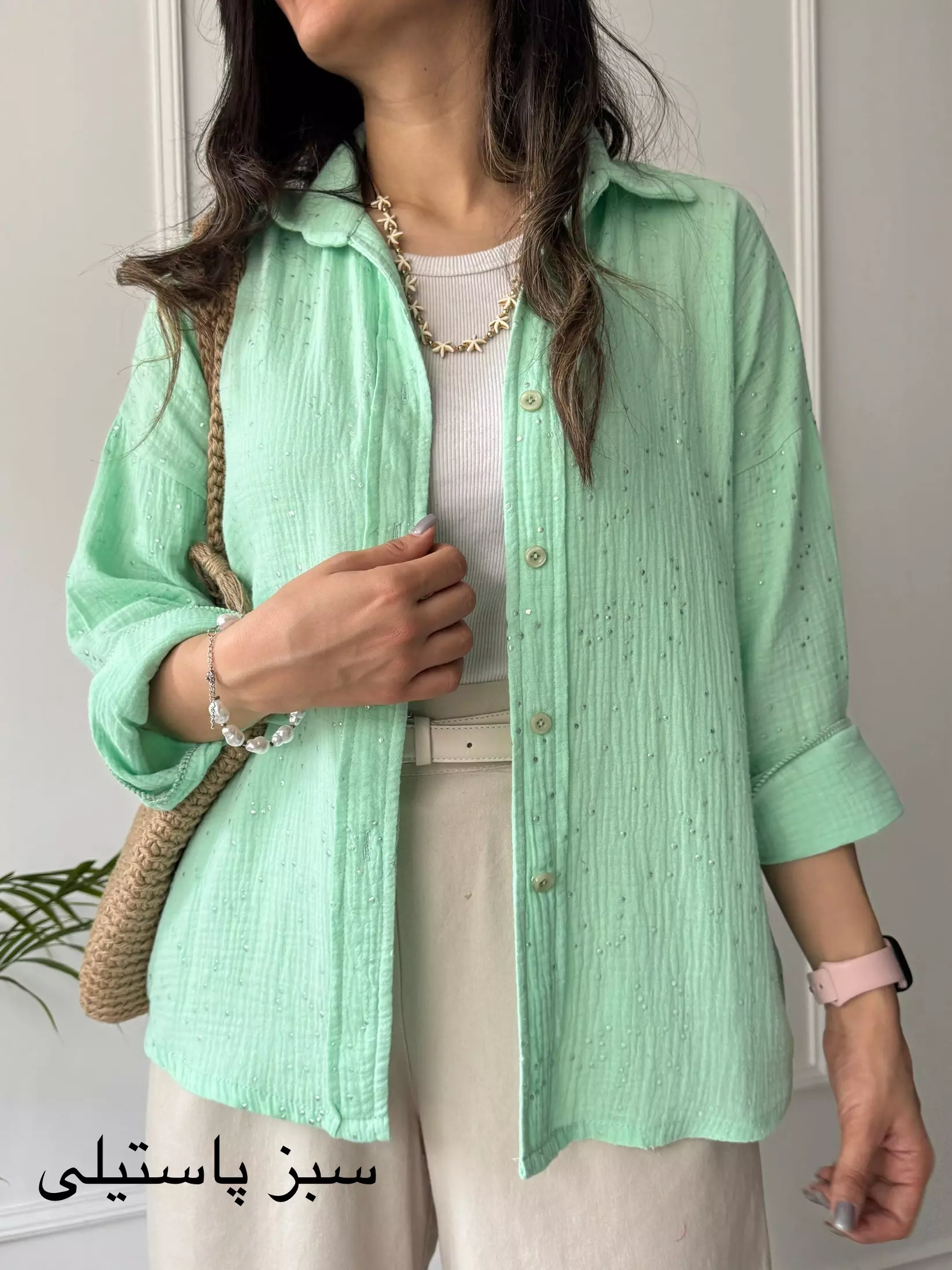 مانتو شومیزی پاستیلی میلانی